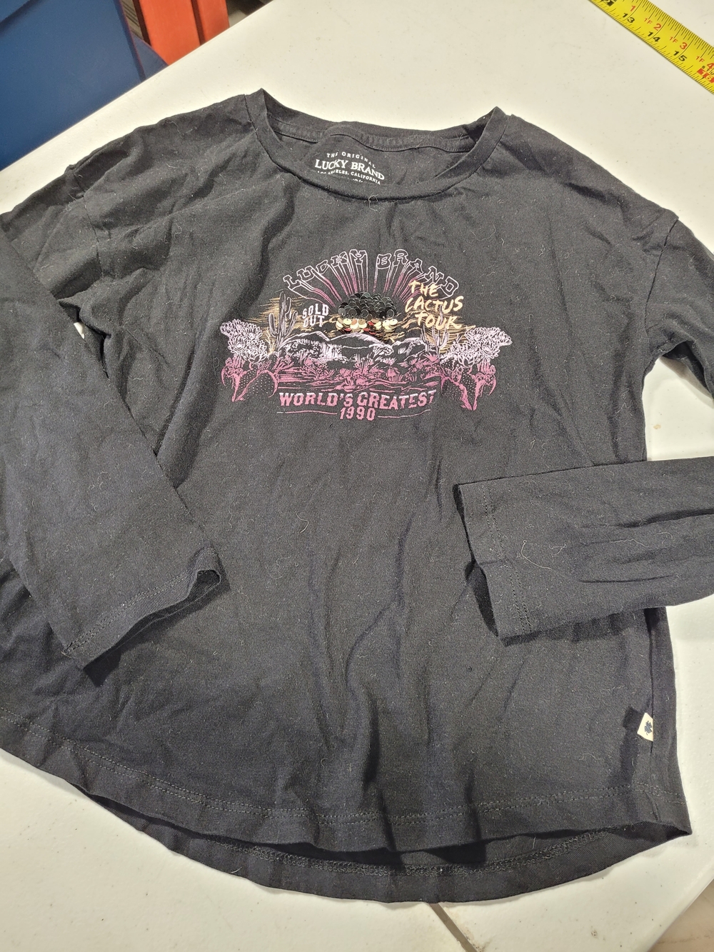 Lucky Brand Kids Black Graphic Long-Sleeve Tee